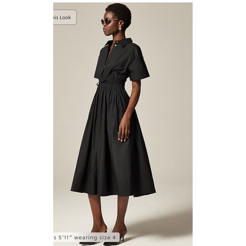 J. Crew Factory Black Midi Dress